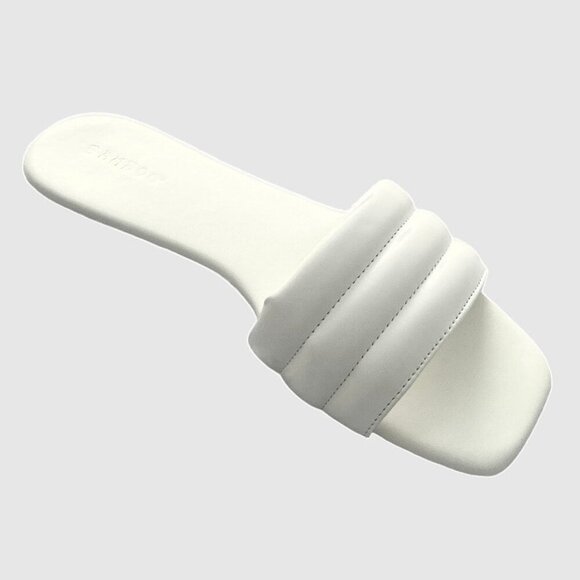 BAMBOO KICK Women's Cushion Band Slide Sandals Flats White Size 8 - Picture 3 of 9